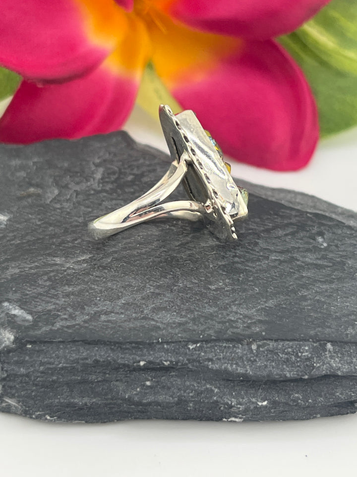 Titanium Druzy and 925 Sterling Silver Ring