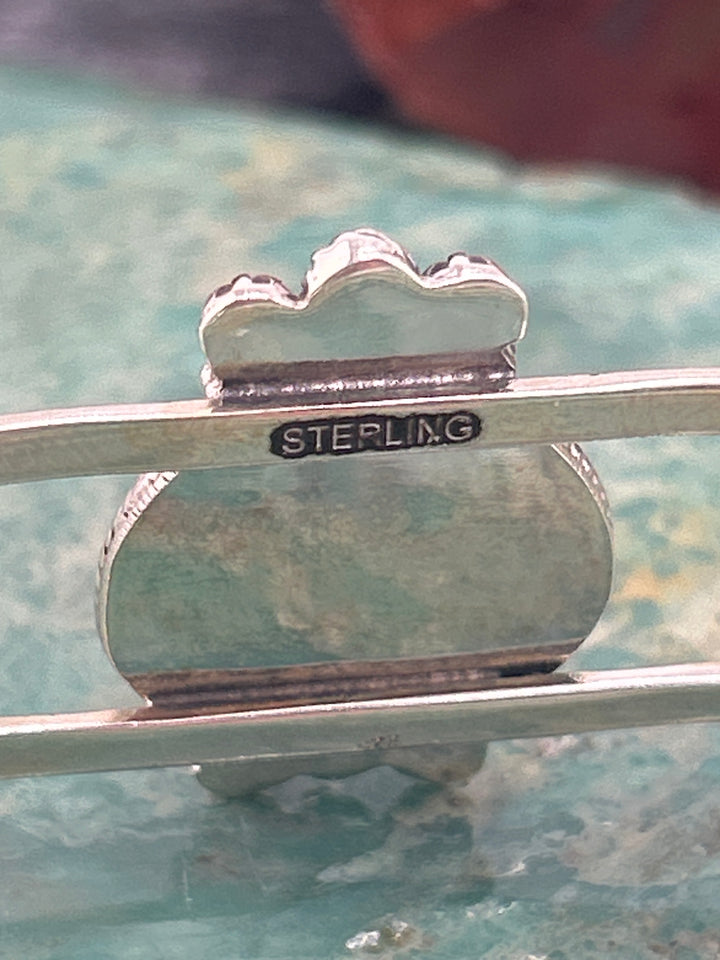 Southwest 925 Sterling Silver Red Spiny Oyster Heart Cuff
