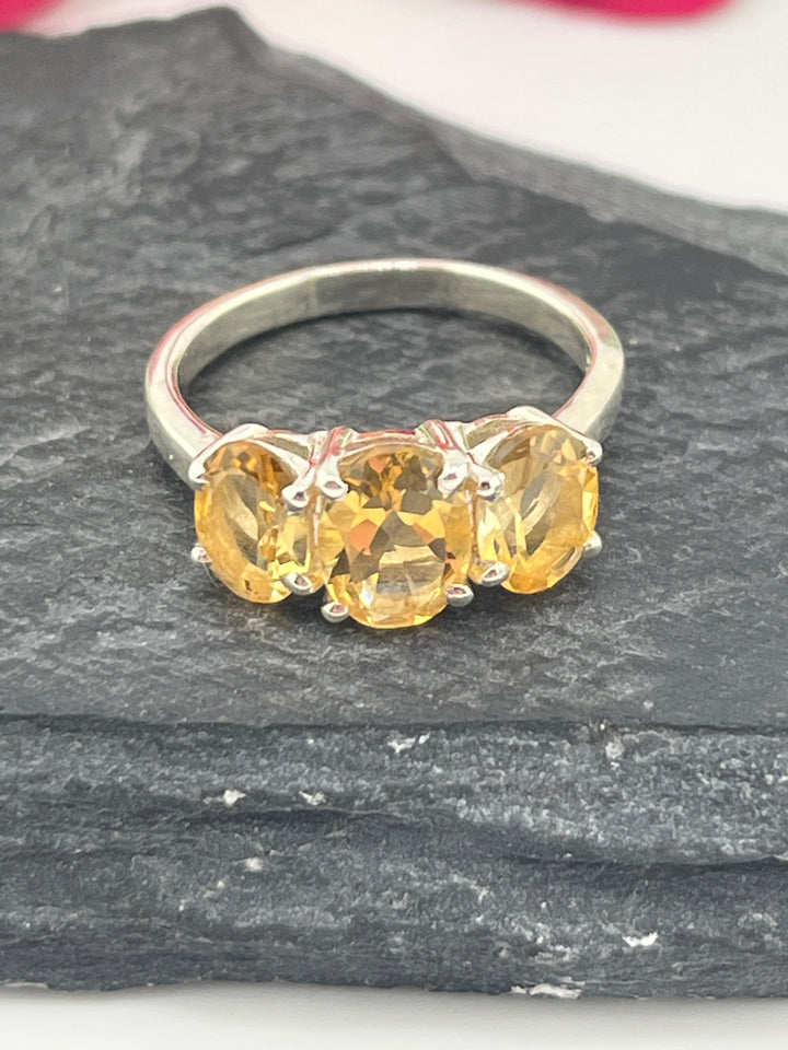 Citrine and 925 Sterling Silver Ring