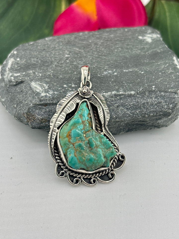 Raw Kingman Turquoise Pendant