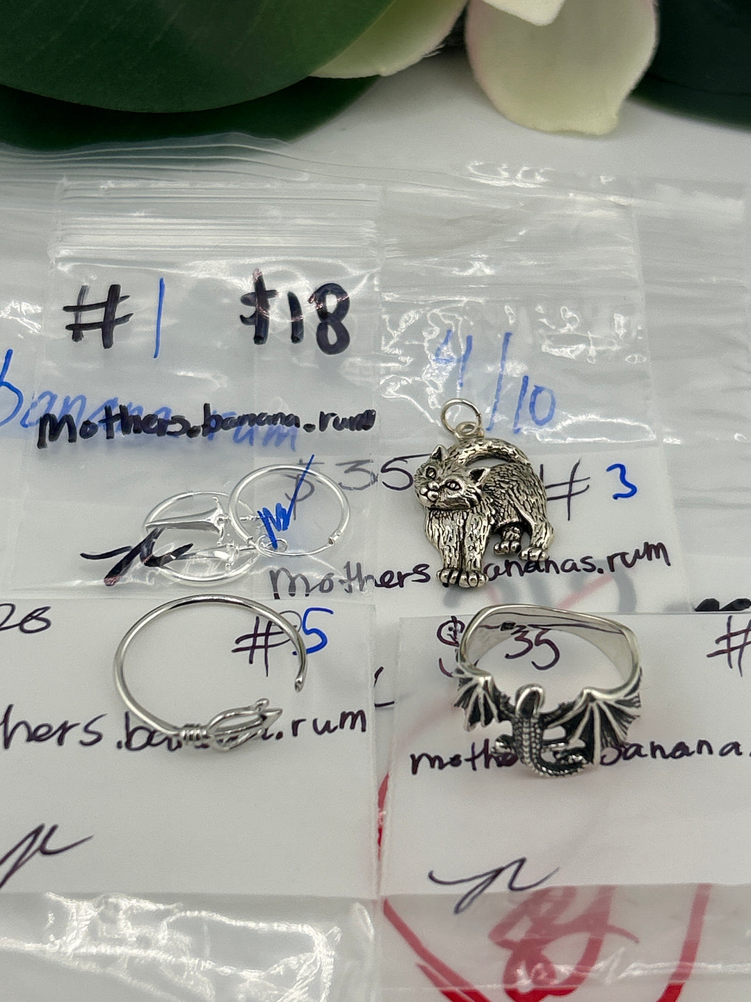 RESERVED FOR: mothers.banana.rum - 4/10/2025 tiktok Live Show - 4 Sterling Silver Items