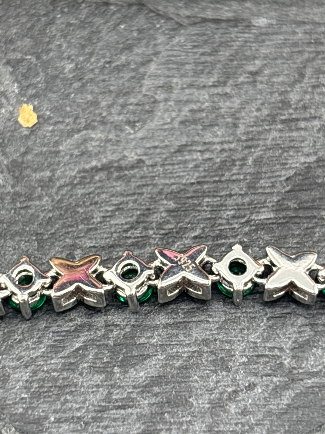 Emerald and CZ Adjustable Bracelet