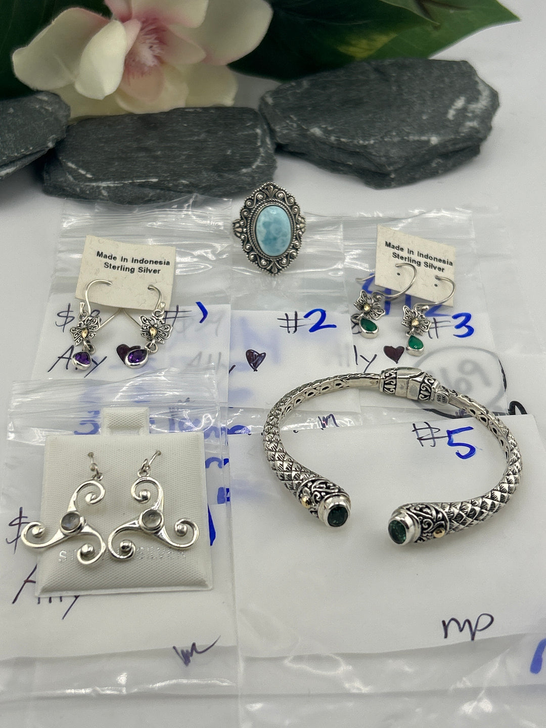RESERVED FOR: Ally🖤- 4/2/2025 Tiktok Live Show - 5 Sterling Silver Items