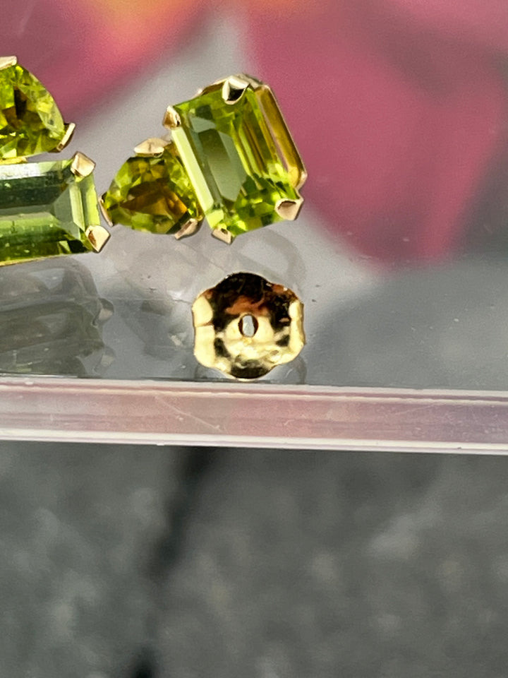 14K Gold Peridot Earrings