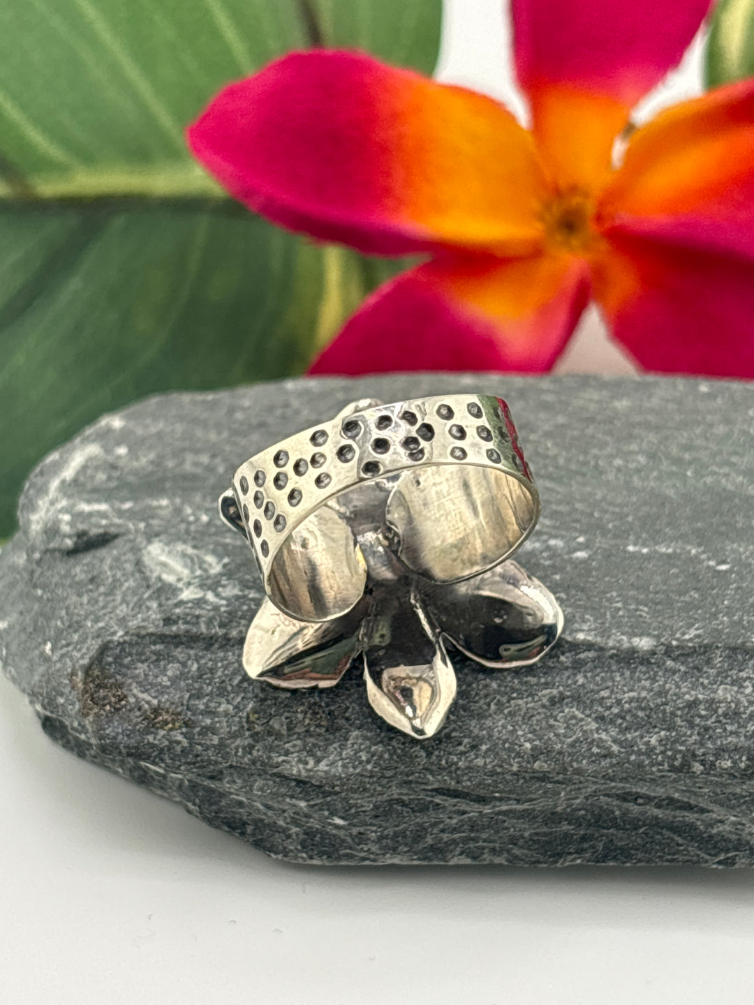 Hubei Turquoise Flower Ring Size 9 Adjustable