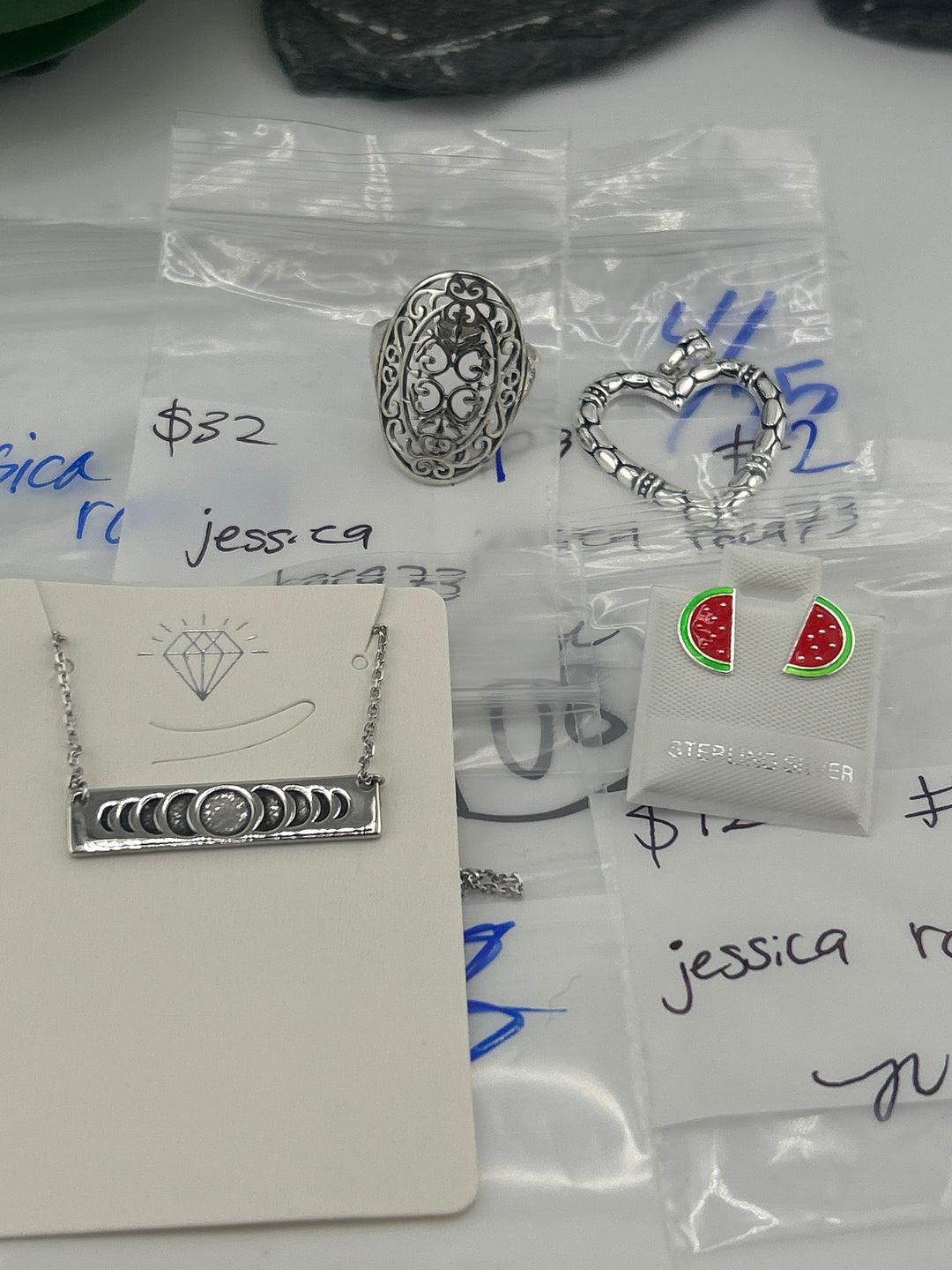 RESERVED FOR: jessica roca73 - 4/25/2025 tiktok Live Show - 4 Sterling Silver Items