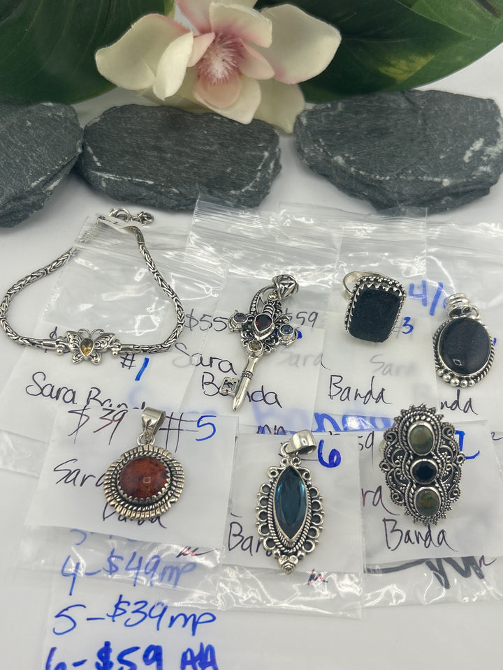 RESERVED FOR: Sara Banda - 4/9/2025 tiktok Live Show - 7 Sterling Silver Items