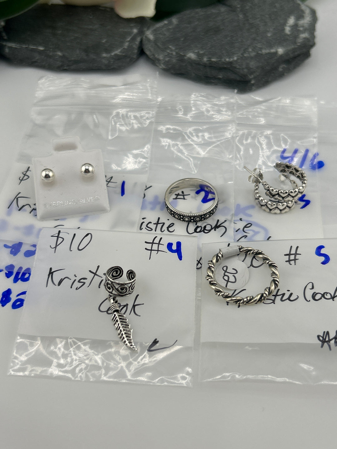 RESERVED FOR: Kristie Cook- 4/6/2025 tiktok Live Show -5 Sterling Silver Items