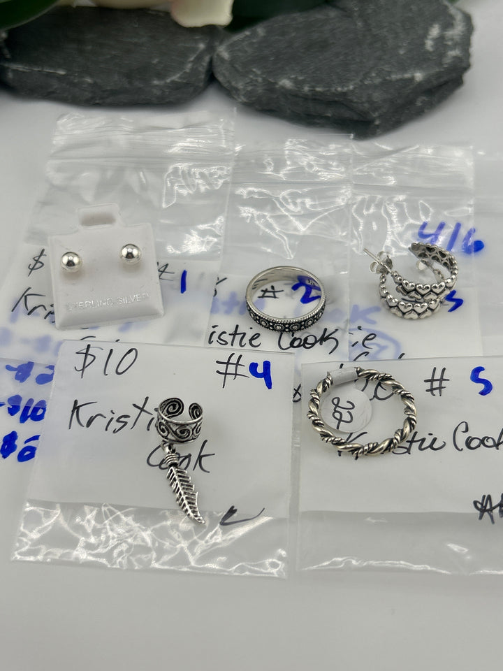 RESERVED FOR: Kristie Cook- 4/6/2025 tiktok Live Show -5 Sterling Silver Items