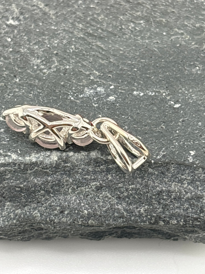 3 Stone Morganite Pendant