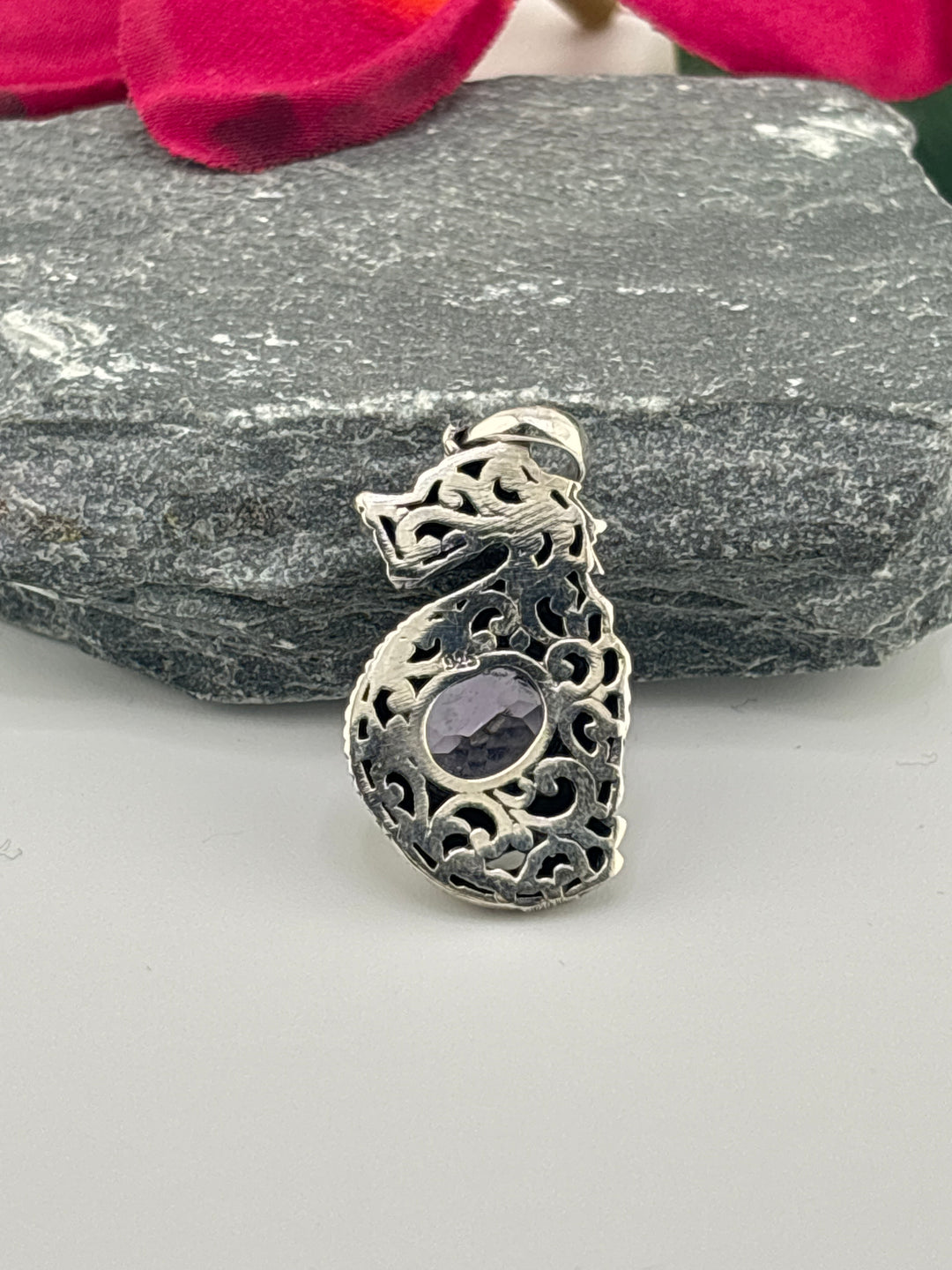 Bali Amethyst Dragon Pendant