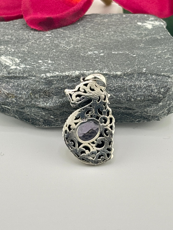 Bali Amethyst Dragon Pendant