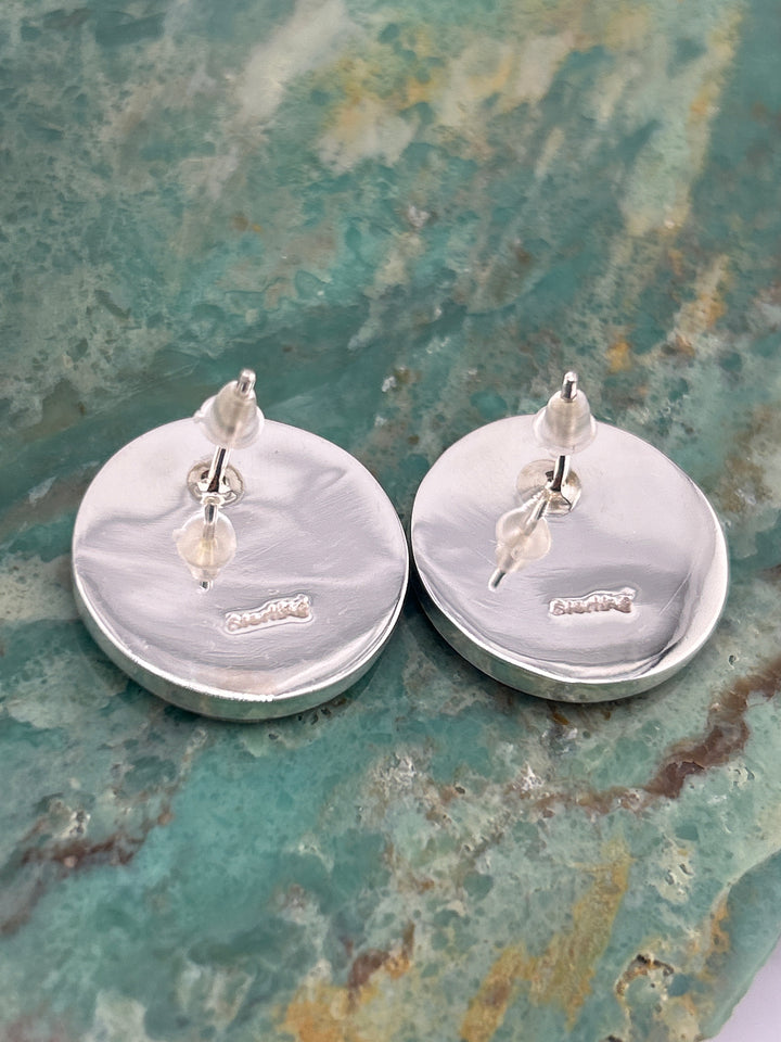 Regie 925 Sterling Silver Mosaic Multi-stone Round Space Earrings