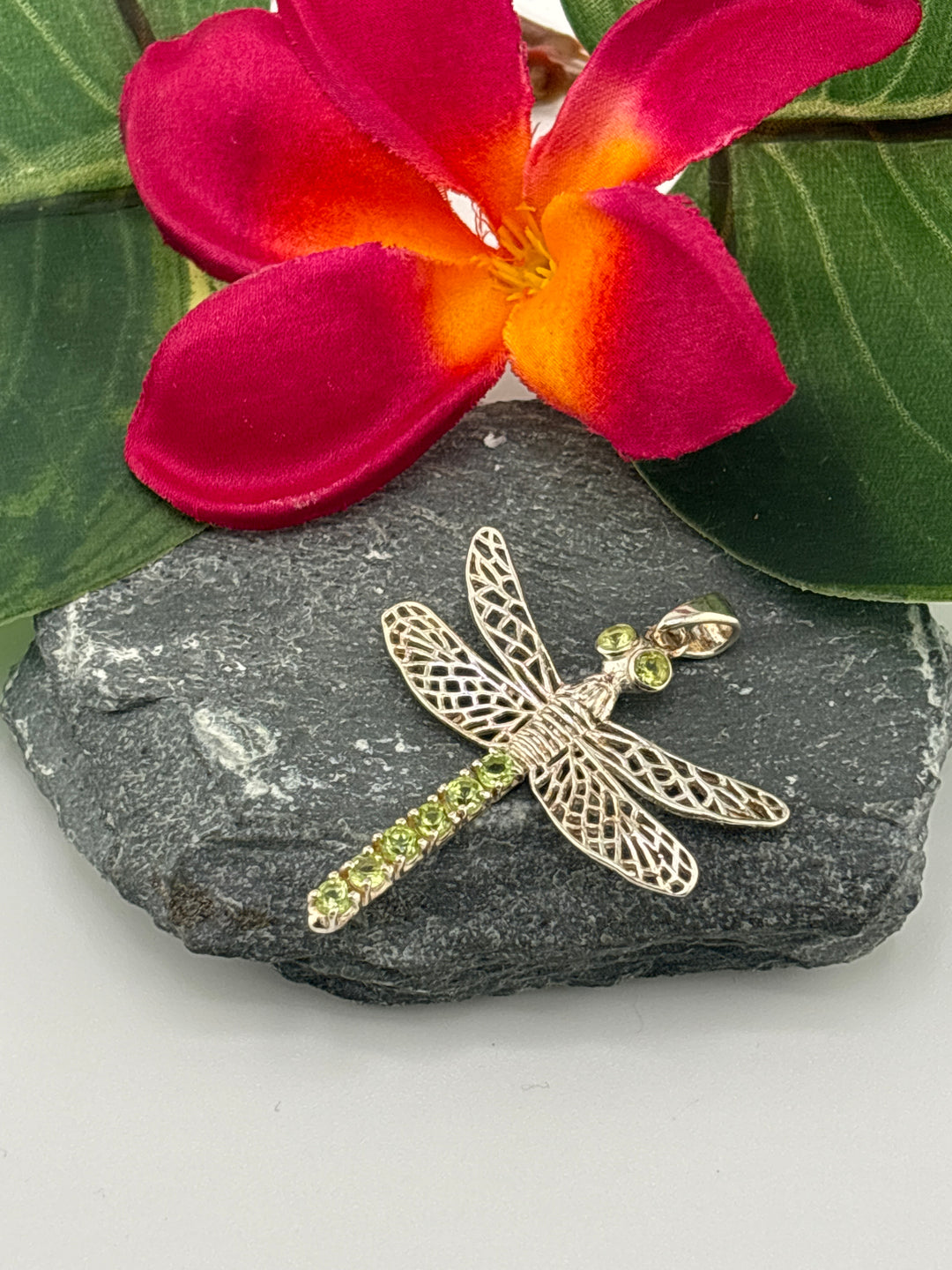 Peridot Dragonfly Pendant