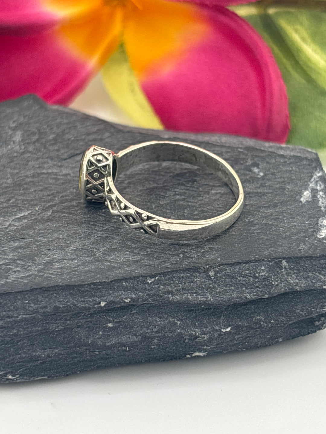 Tourmaline and 925 Sterling Silver Ring Size 7.25