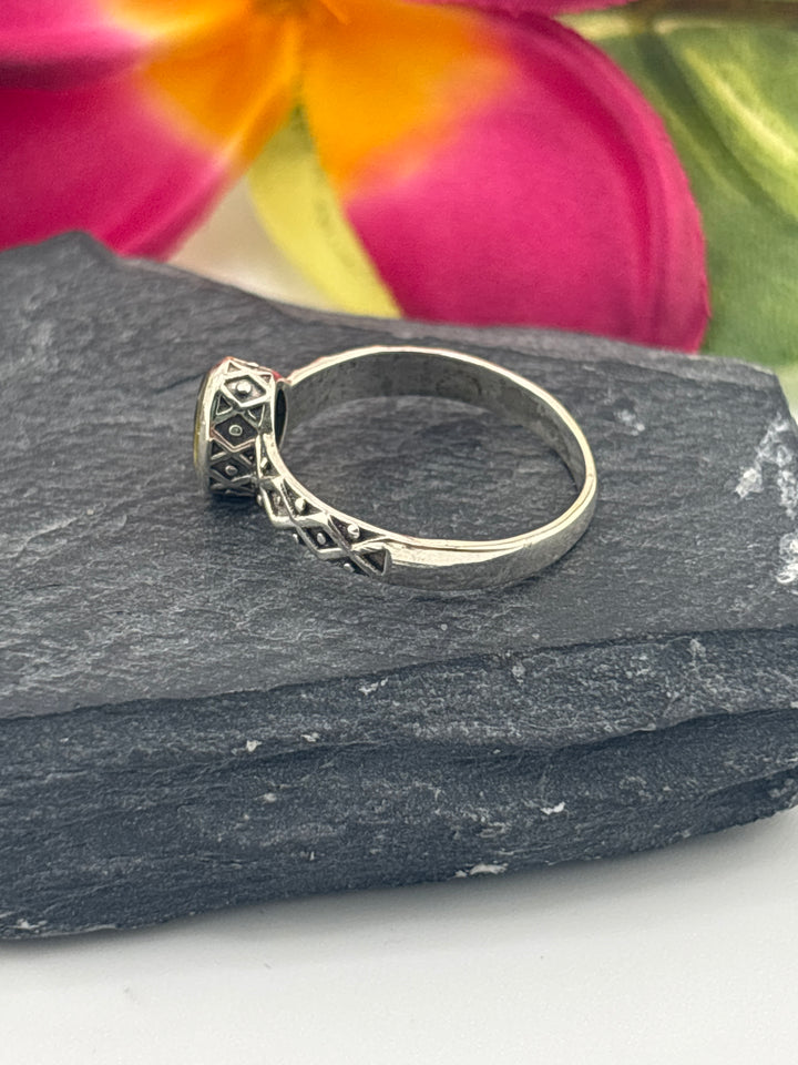 Tourmaline and 925 Sterling Silver Ring Size 7.25