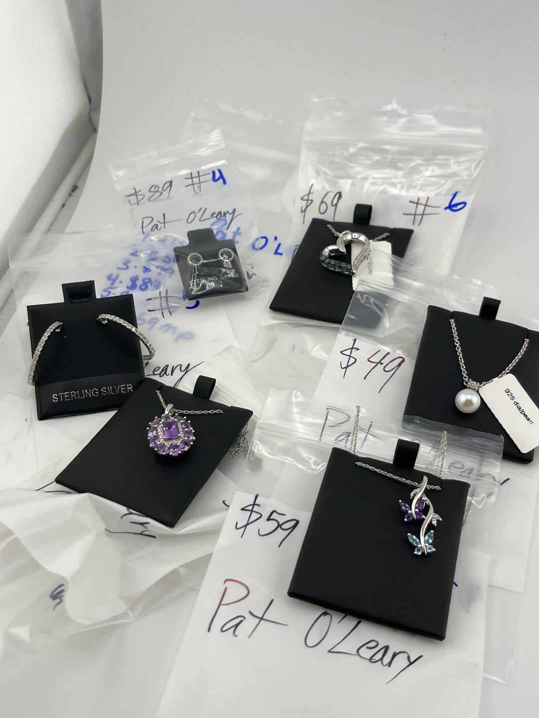 RESERVED FOR:  Pat O'Leary- 5/10/2025 tiktok Live Show -6  Sterling Silver Items