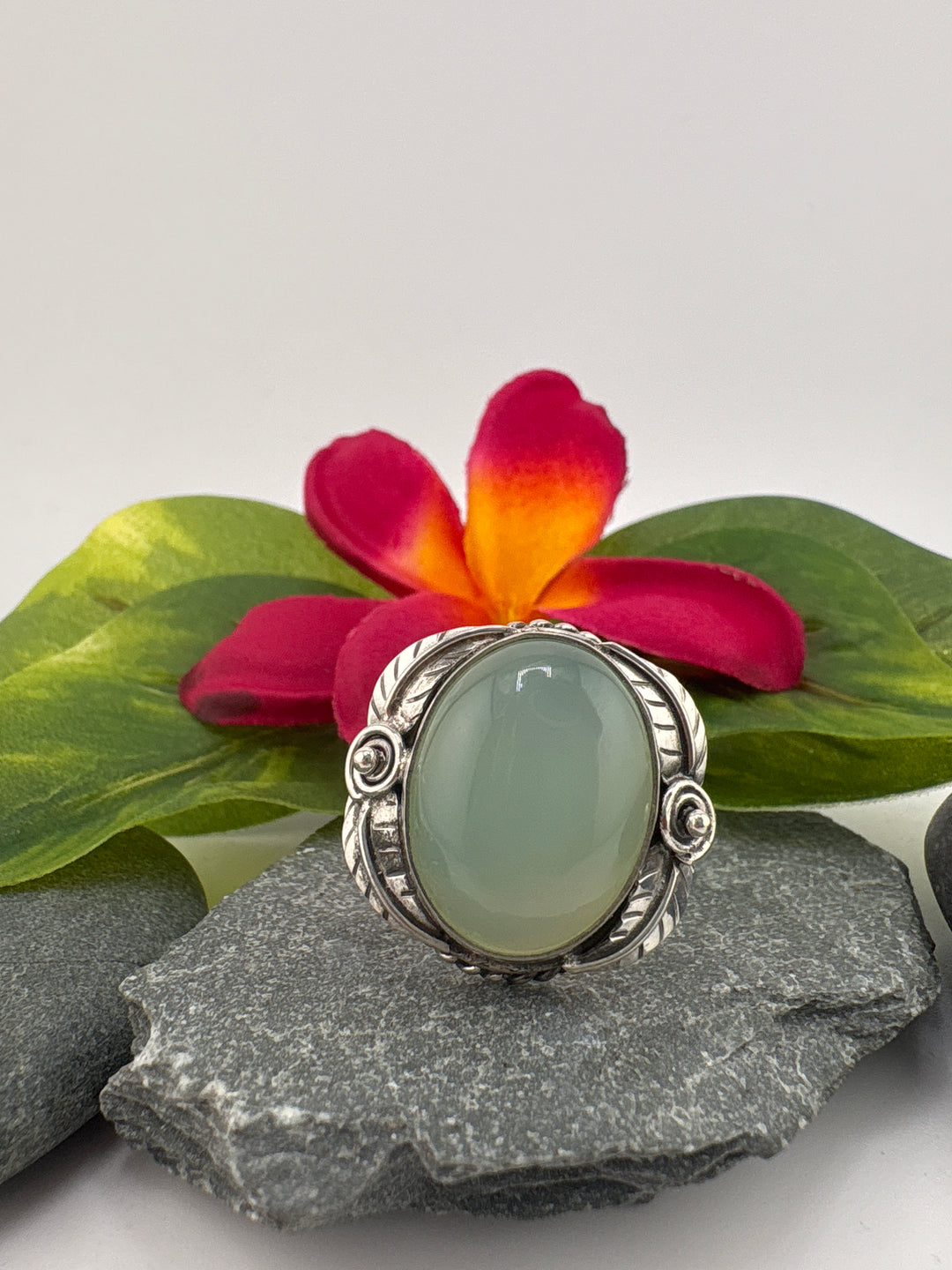 Aqua Chalcedony Bypass Ring