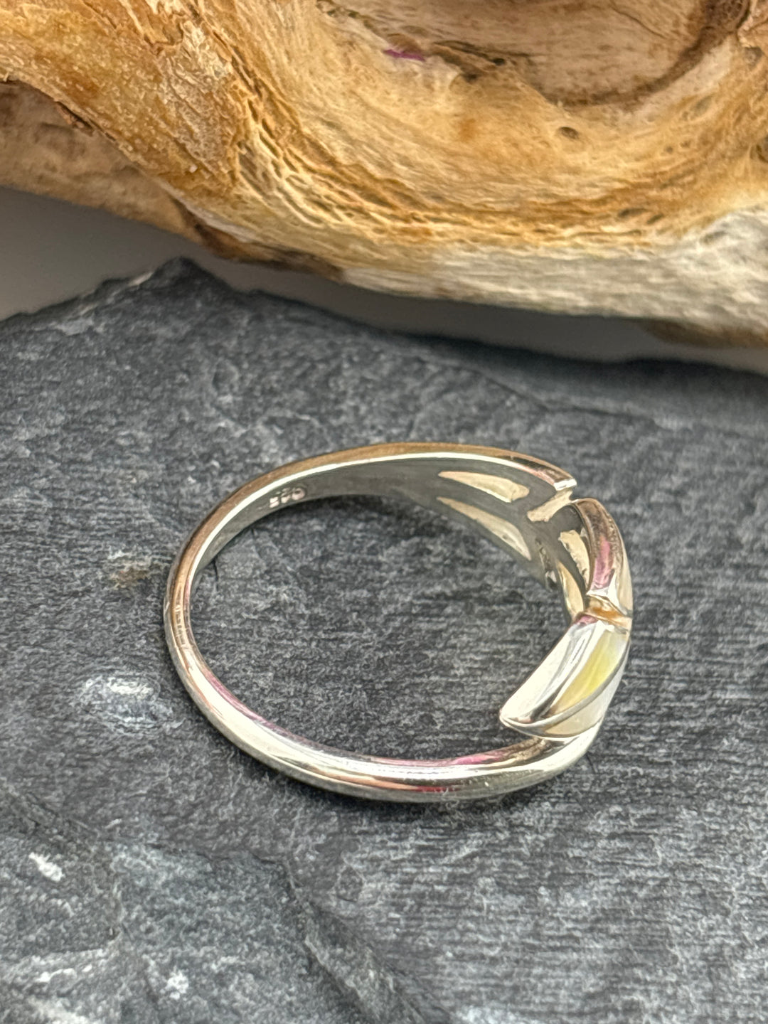 Mother of Pearl Bali Feather Ring Size 7