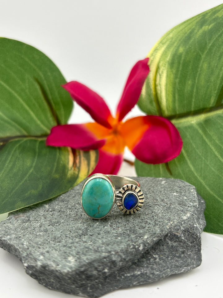 Australian Opal & Turquoise Ring