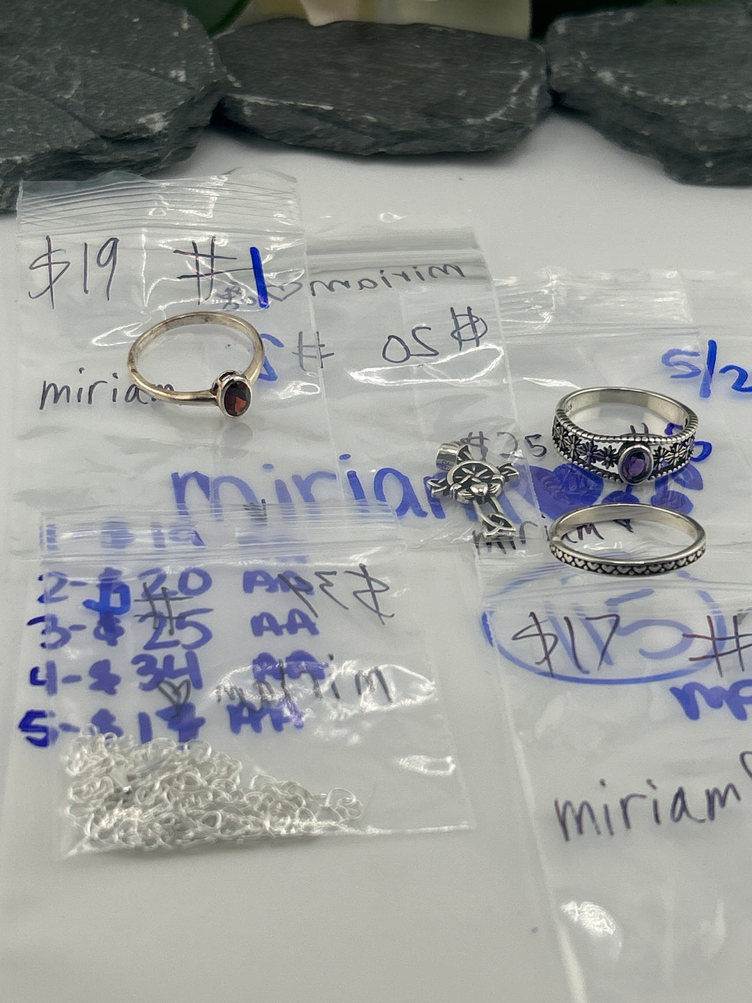 RESERVED FOR: miriam ❤️🍒- 5/21/2025 tiktok Live Show - 5 Sterling Silver Items