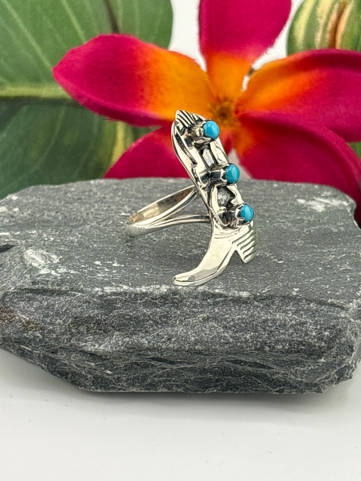 Turquoise Cowboy Boot Ring Size 9.5
