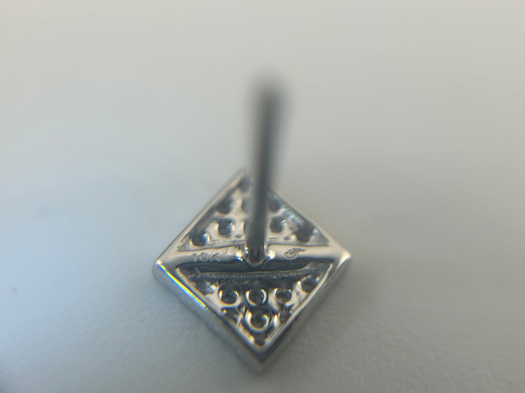 10K White Gold & Diamond Post-back Earrings