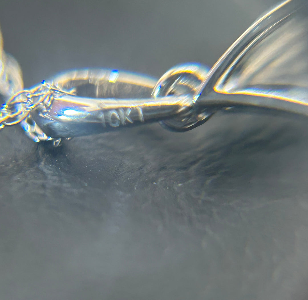 10K White Gold Diamond & Emerald Necklace