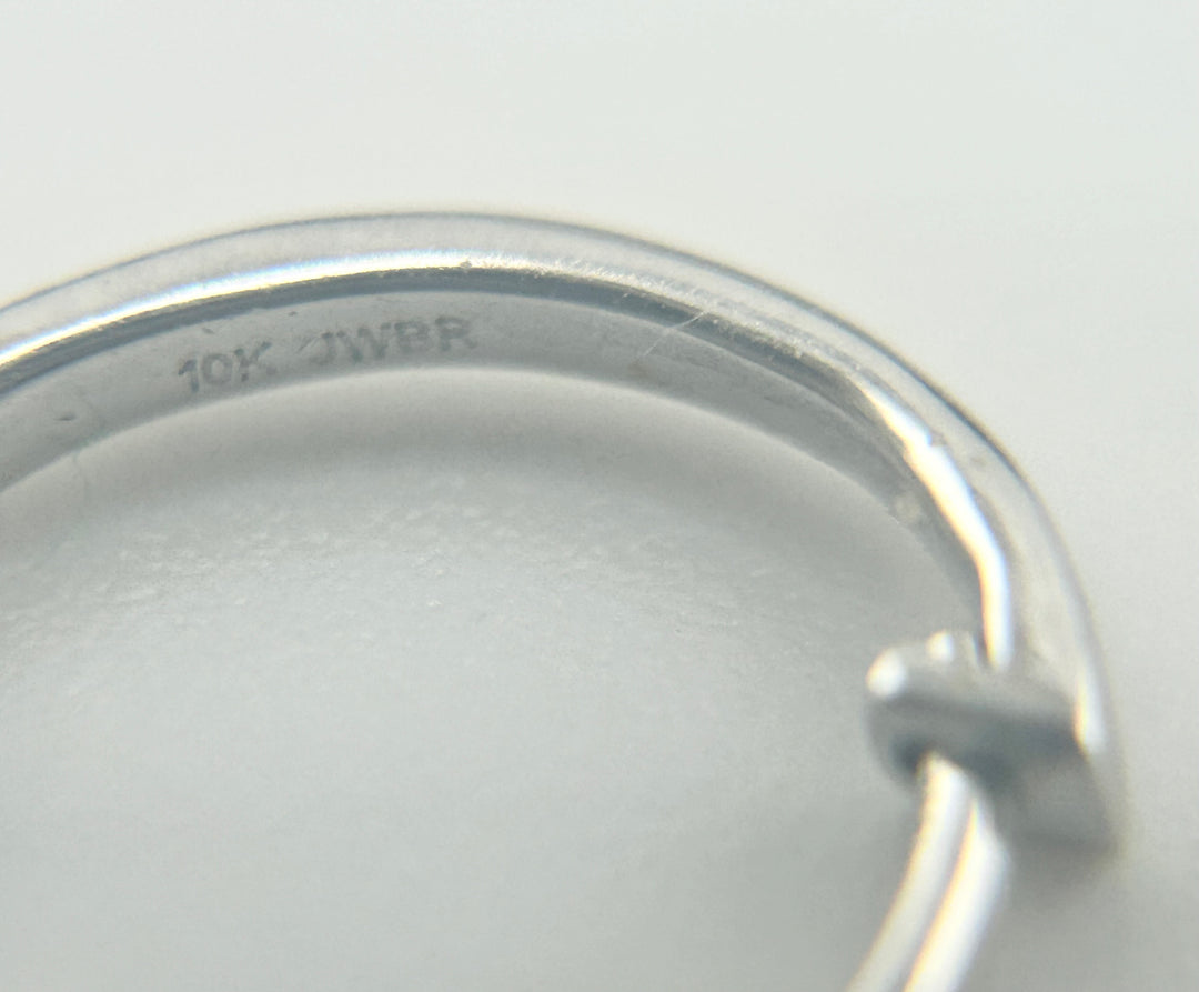 10K White Gold & Diamond Hoop Earrings