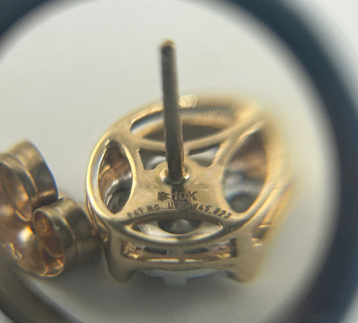 10K Gold & Diamond Post-back Earrings