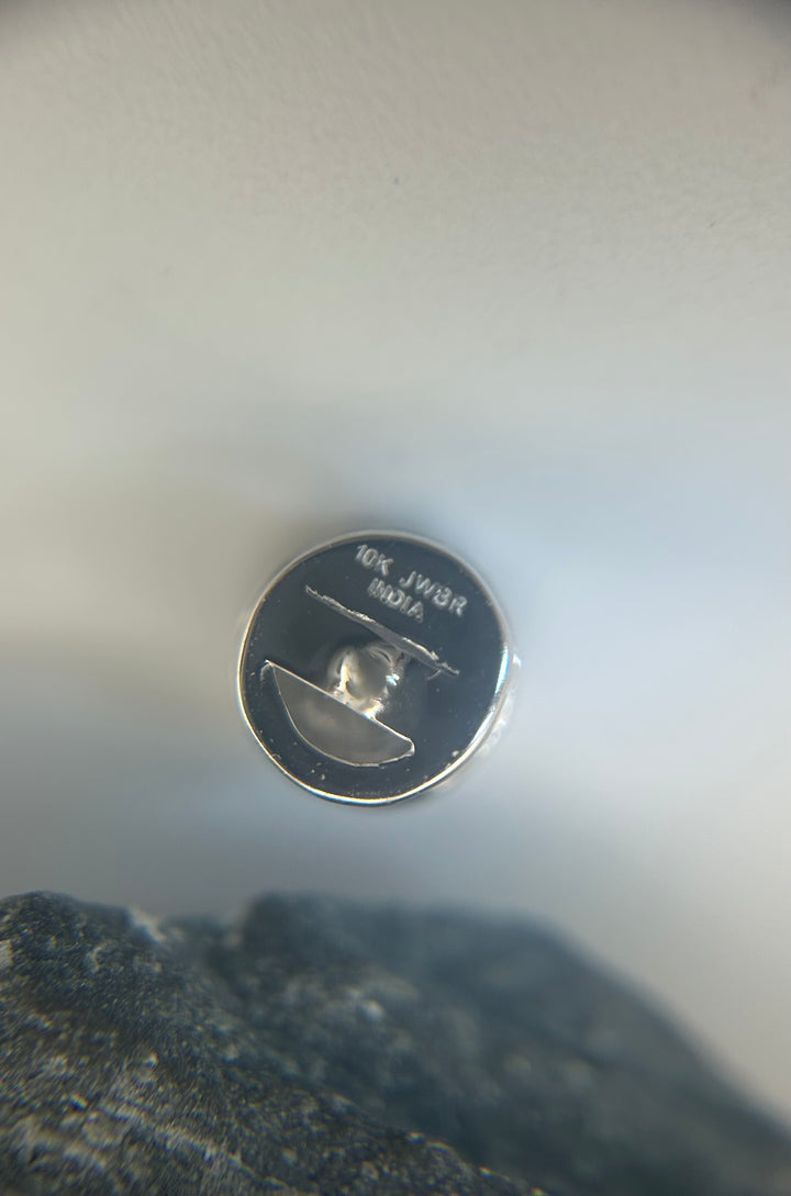 10K White Gold & Diamond Post-back Earrings