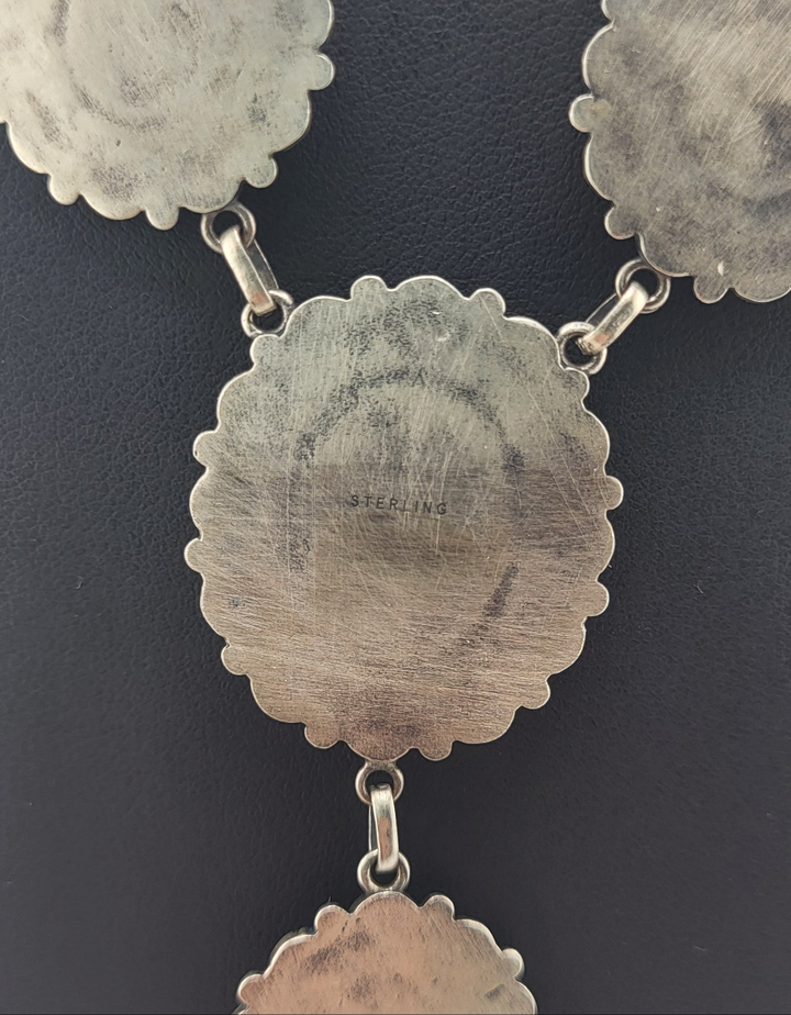 Orange Spiny Oyster, Queen Conch, and Sterling Silver Necklace