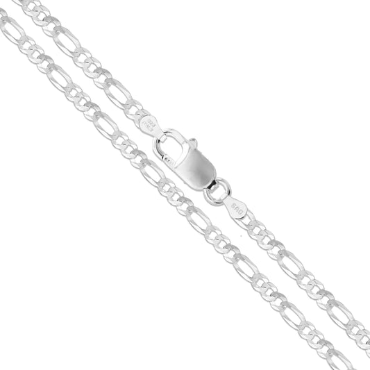 Figaro - 3.4mm - Sterling Silver Figaro Chain Necklace - 16in