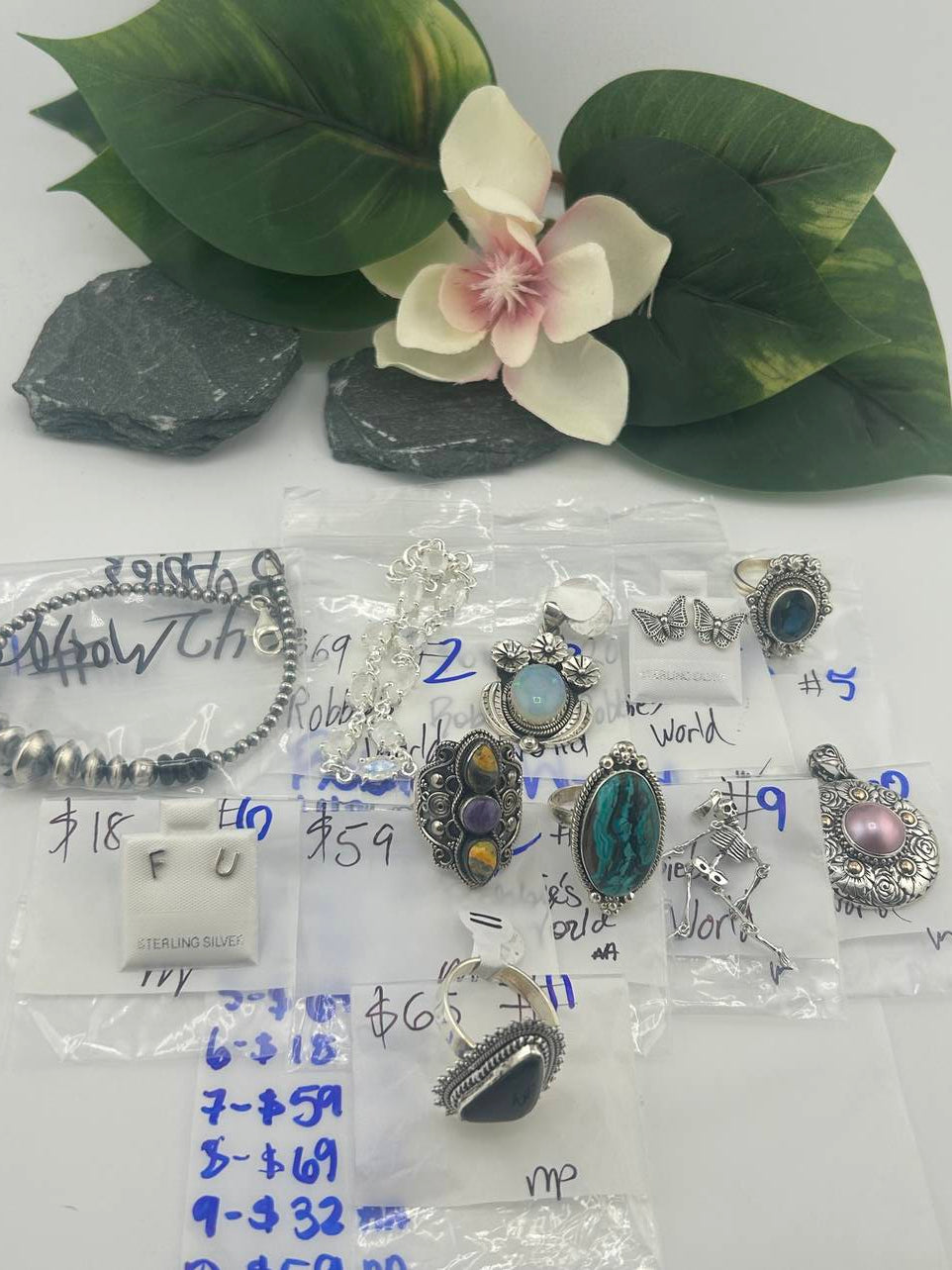 RESERVED FOR: Robbie's World- 4/23/2025 tiktok Live Show - 11 Sterling Silver Items
