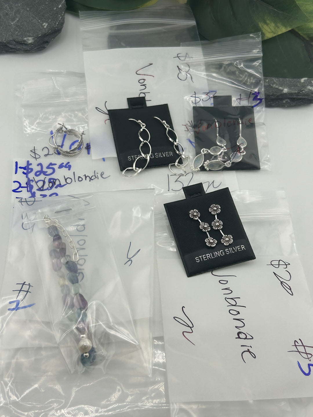 RESERVED FOR: Vonblondie - 5/29/2025 tiktok Live Show - 5 Sterling Silver Items