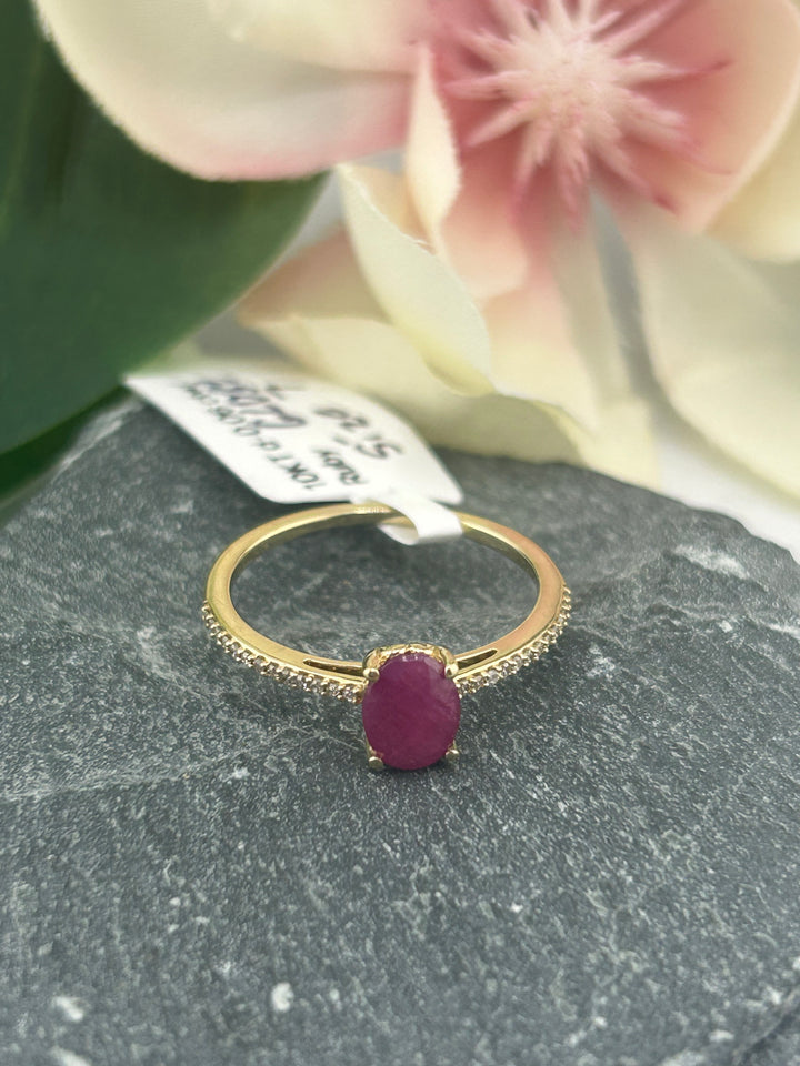 10K Gold Diamond & Ruby Ring