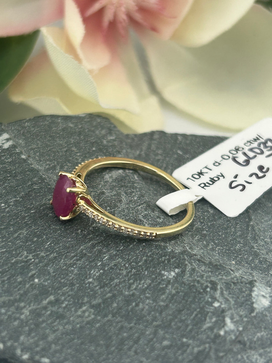 10K Gold Diamond & Ruby Ring
