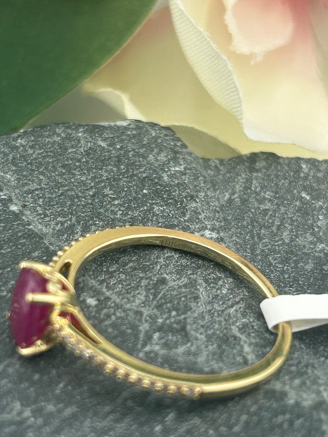 10K Gold Diamond & Ruby Ring