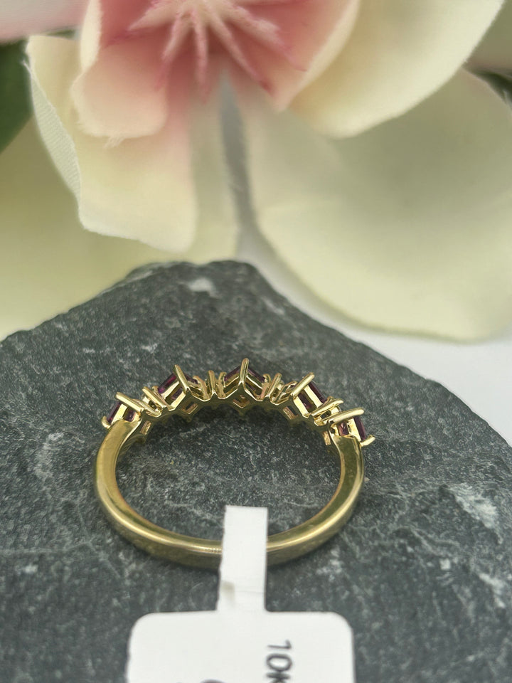 10K Gold Diamond & Multi-Stone Rhodolite Ring