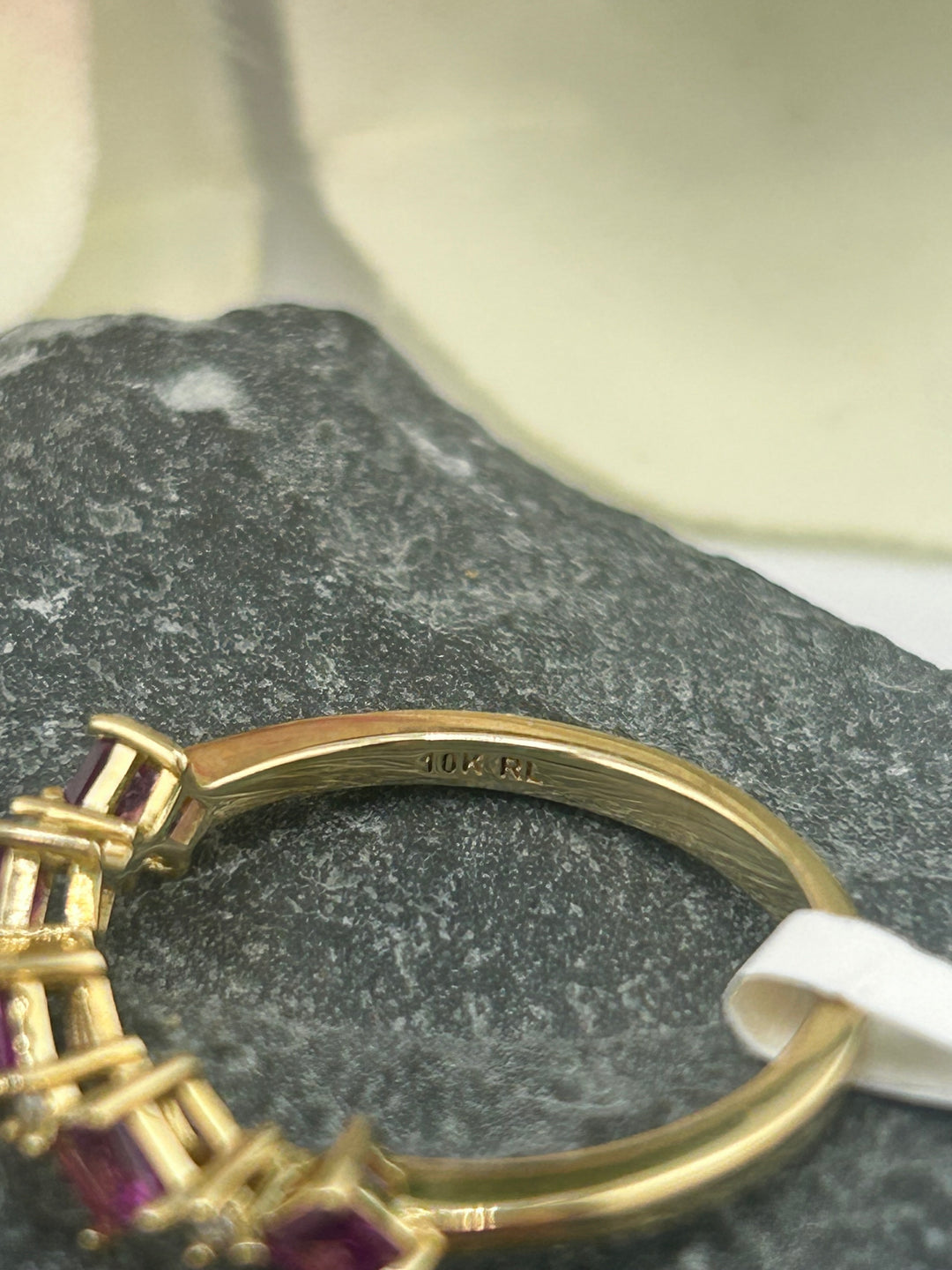 10K Gold Diamond & Multi-Stone Rhodolite Ring