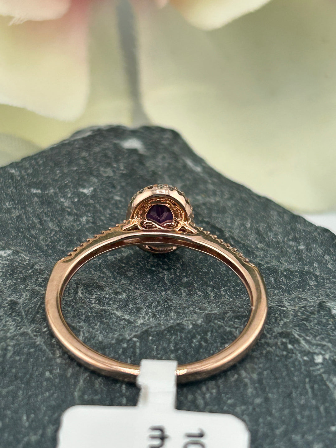 10K Gold Diamond & Rhodolite Ring