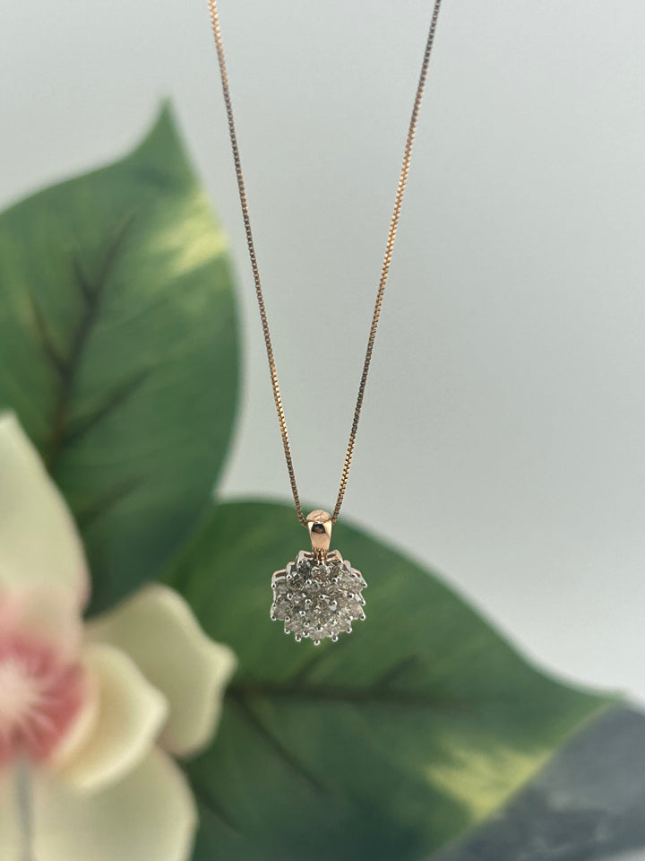 10K Rose Gold Diamond Necklace