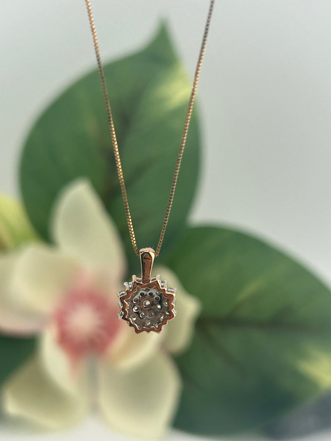10K Rose Gold Diamond Necklace