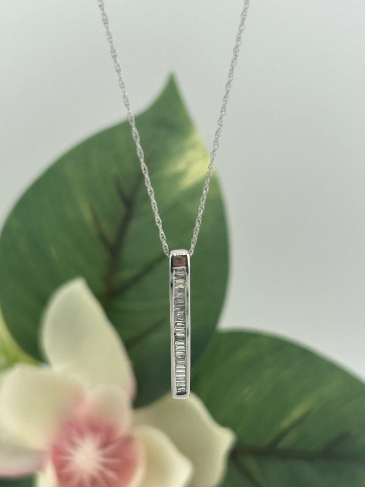 10K White Gold Diamond Necklace