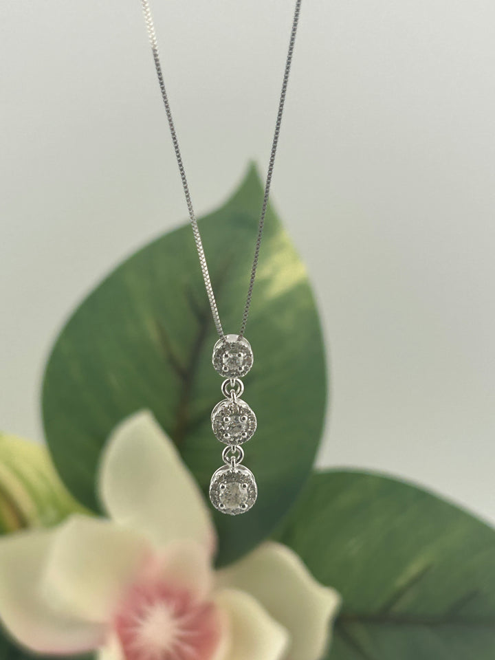 10K White Gold Diamond Necklace