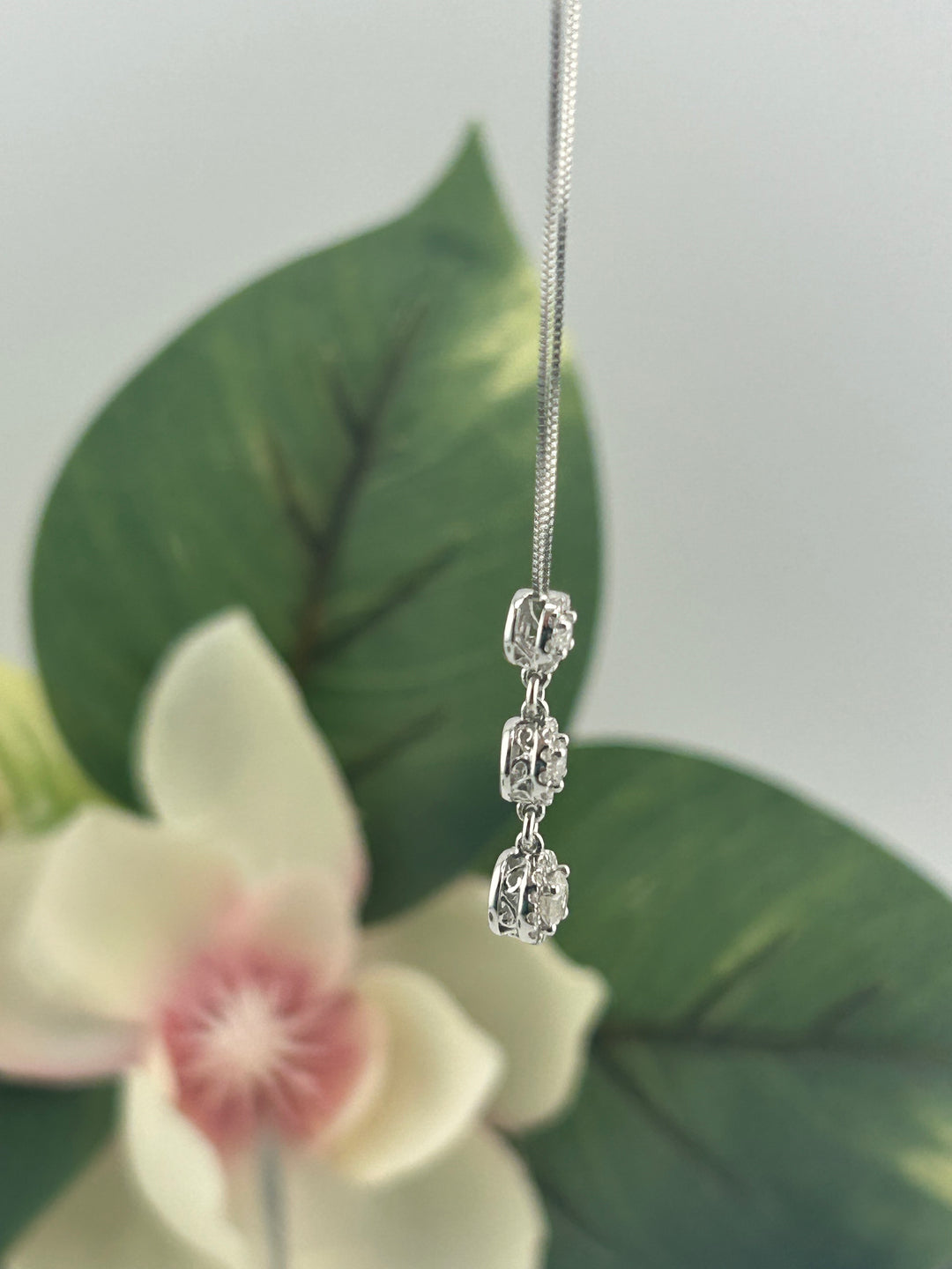 10K White Gold Diamond Necklace