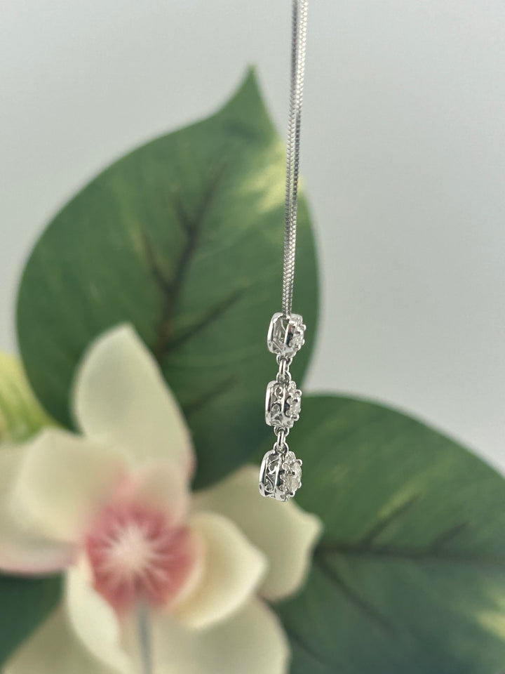 10K White Gold Diamond Necklace