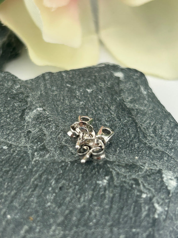 10K White Gold and Diamond Post-back Earrings