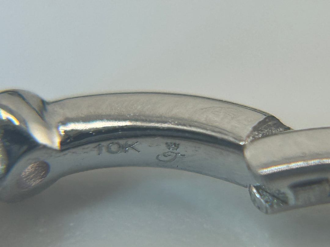 10K White Gold and Pink Sapphire Hoop Earrings