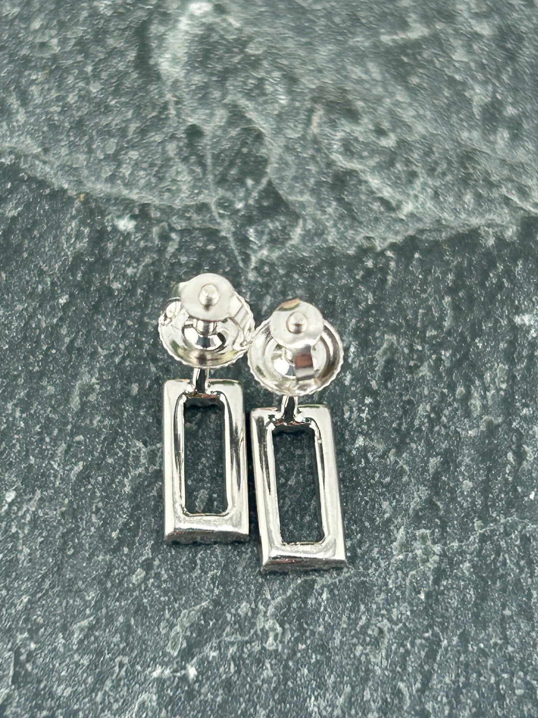 10K White Gold & Diamond Post-back Earrings